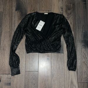 Black Zara shimmer top